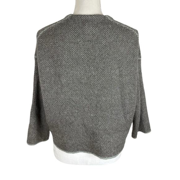 Soyer Mohair Blend Cropped Boxy Sweater V-Neck 3/4 Sleeve Size Small - Picture 3 of 6